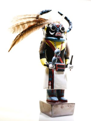 Hopi Tribe Spirit Ceremonial Guardian – White Fine Art Print