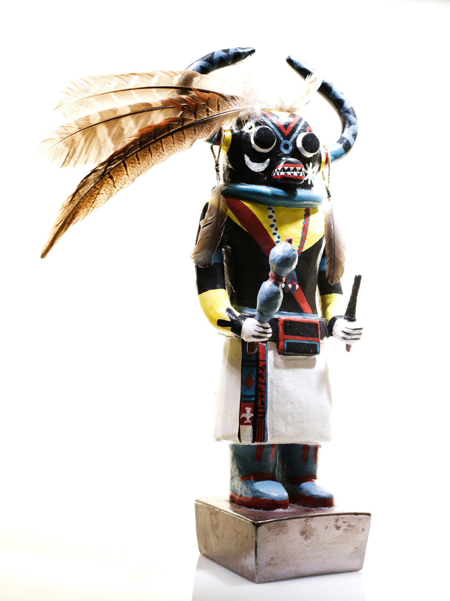 Hopi Tribe Spirit Ceremonial Guardian – White Fine Art Print