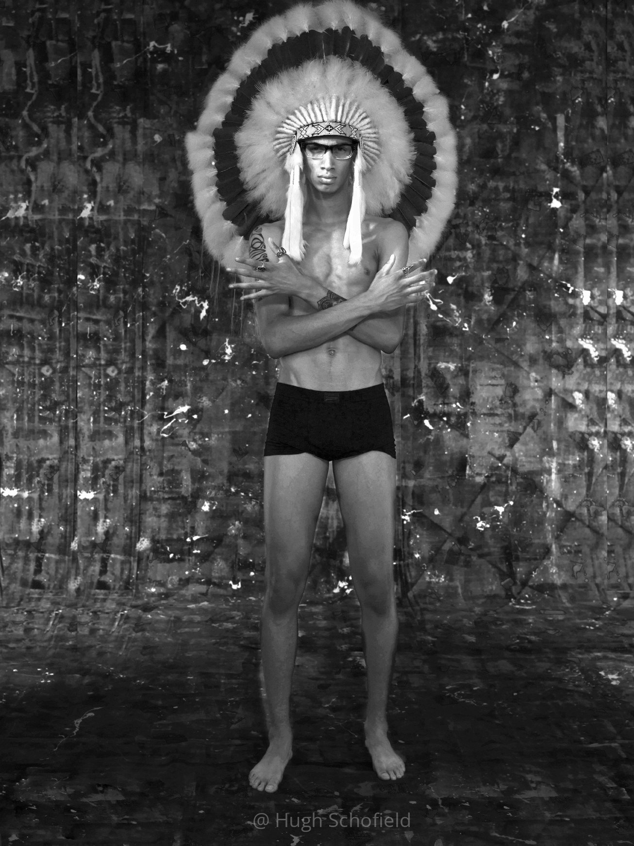 SlimKa – The Feather Crown Portrait Art Print